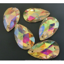 Teardrop Crystal Ab Coser en Rhinestone